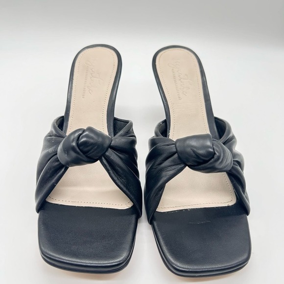 Journee Signature Sandals Women 11 Black Finlee Leather Dress Nordstrom $149 NEW - Picture 4 of 12